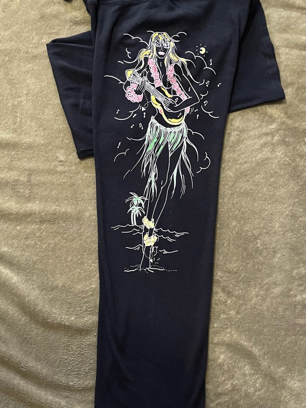 VINTAGE Betsey Johnson Pin-up Hula Girl Lounge Pants- Small